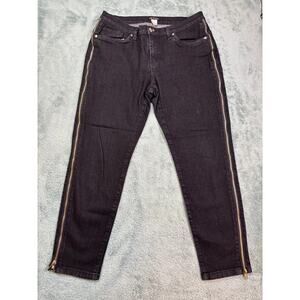 Venus Black Denim Zipper Jeans Size US 14/ UK 18